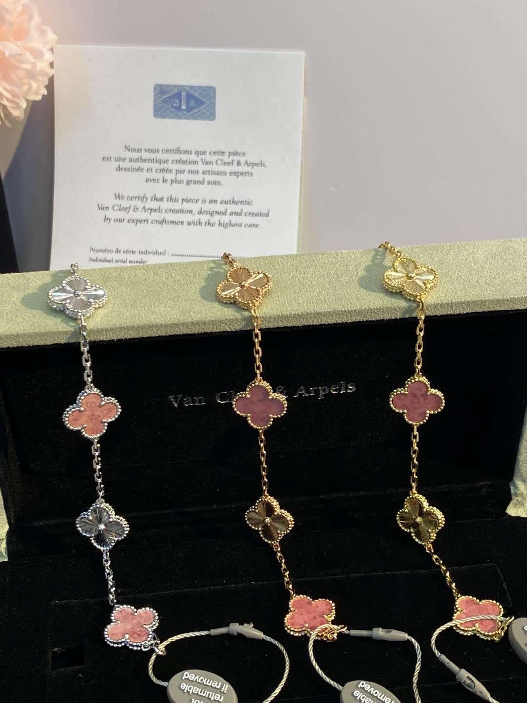 Van Cleef & Arpels Alhambra Pink Enamel Bracelet